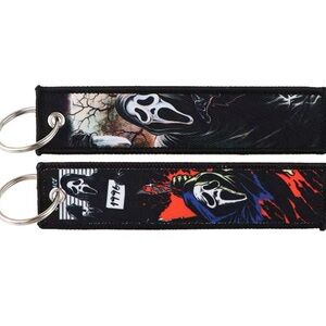 Scream Halloween Keychains – Black Spooky Cute Accessory + Free Sticker